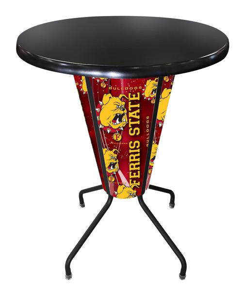 L218B42FerrStOD36RBlk Lighted Ferris State Pub Table
