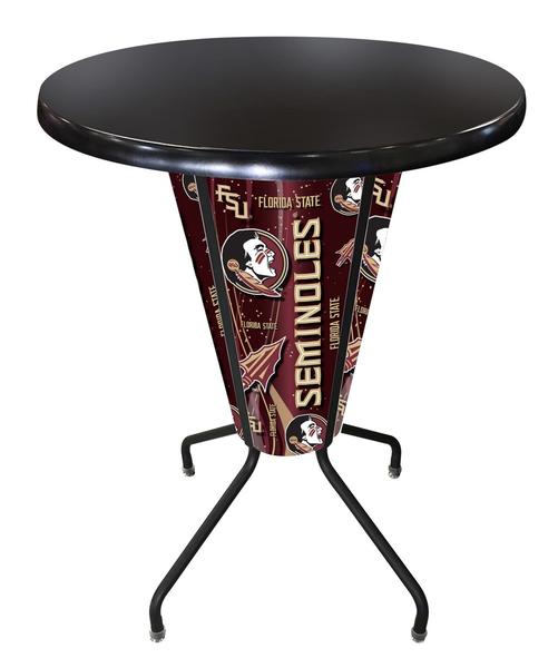 L218B42FlorStOD36RBlk Lighted Florida State Head Pub Table
