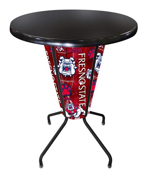L218B42FresStOD36RBlk Lighted Fresno State Pub Table