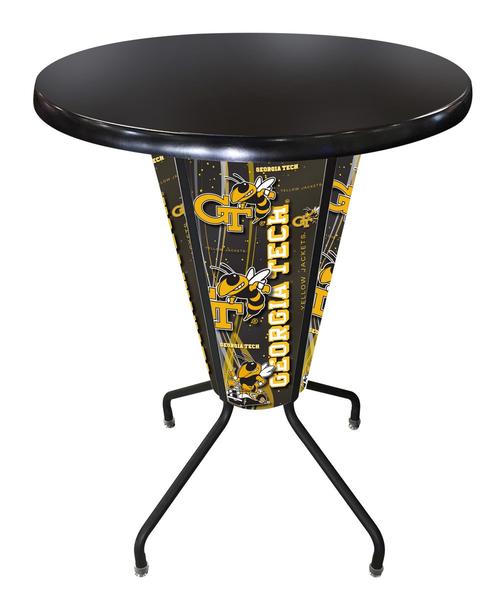 L218B42GATechOD36RBlk Lighted Georgia Tech Pub Table