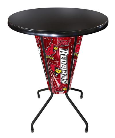 L218B42IllStUOD36RBlk Lighted Illinois State Pub Table