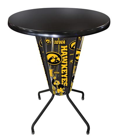 L218B42IowaUnOD36RBlk Lighted Iowa Pub Table