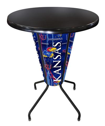 L218B42KnsasUOD36RBlk Lighted Kansas Pub Table