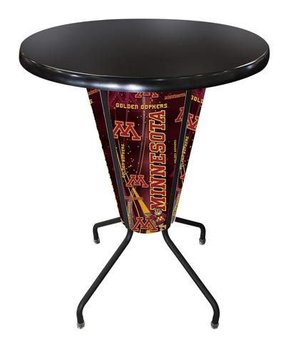L218B42MinnUnOD36RBlk Lighted Minnesota Pub Table