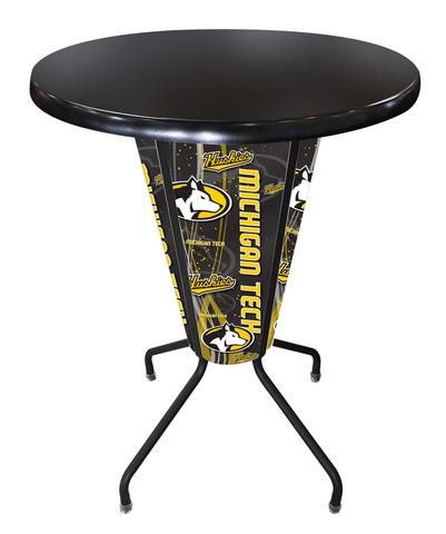 L218B42MITechOD36RBlk Lighted Michigan Tech Pub Table