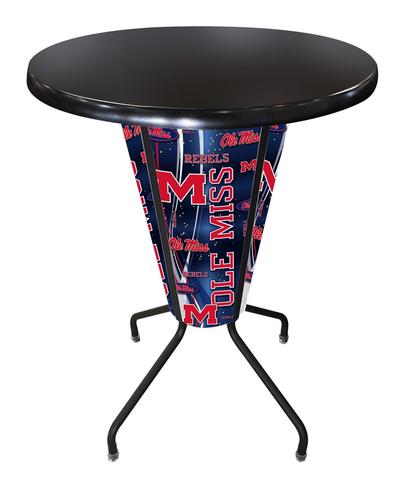 L218B42MssppUOD36RBlk Lighted Ole Miss Pub Table