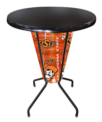 L218B42OKStUnOD36RBlk Lighted Oklahoma State Pub Table