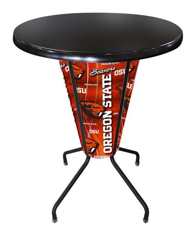 L218B42OregStOD36RBlk Lighted Oregon State Pub Table