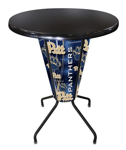 Picture of Holland Bar Stool L218B42PittsbOD36RBlk Lighted University of Pittsburgh Pub Table