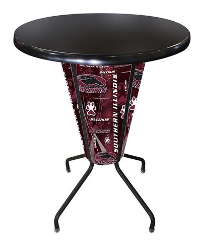 L218B42SouIllOD36RBlk Lighted Southern Illinois Pub Table
