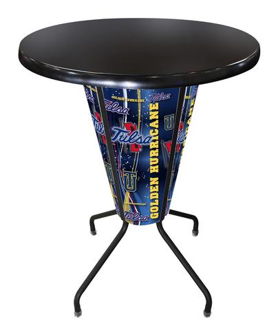 L218B42TulsaUOD36RBlk Lighted Tulsa Pub Table