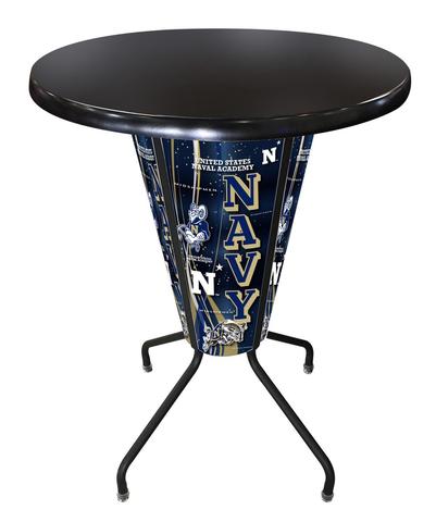 L218B42USNavAOD36RBlk Lighted United States Naval Academy Navy Pub Table
