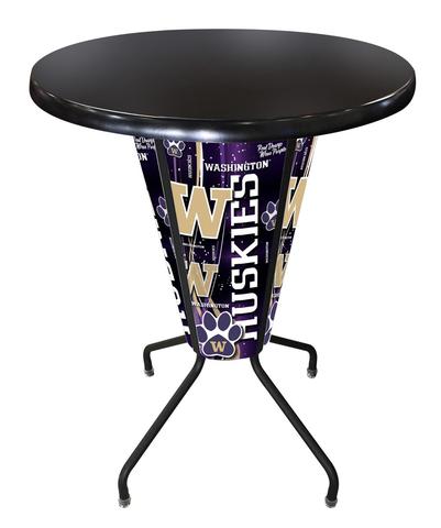 L218B42WashUnOD36RBlk Lighted Washington Pub Table