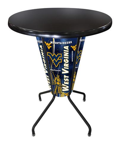 L218B42WestVAOD36RBlk Lighted West Virginia Pub Table