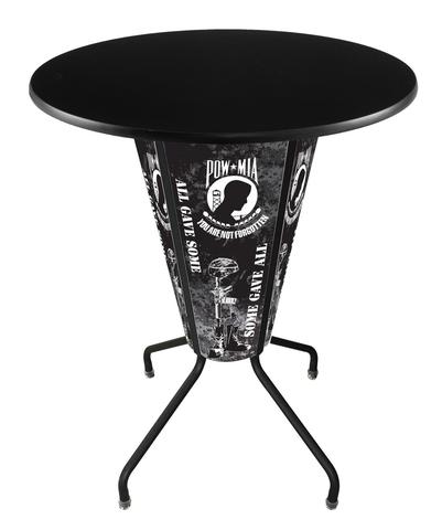 Picture of Holland Bar Stool L218B42POWMIAOD36RBlk Lighted POW-MIA Pub Table