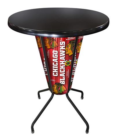 L218B42ChiHwkOD36RBlk Lighted Carolina Hurricanes Pub Table