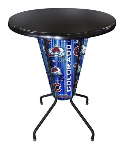 L218B42ColAvaOD36RBlk Lighted Colorado Avalanche Pub Table