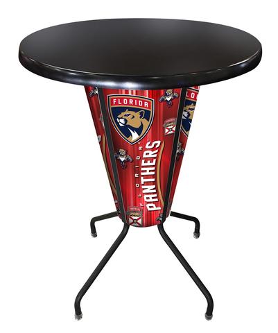 L218B42FlaPanOD36RBlk Lighted Florida Panthers Pub Table