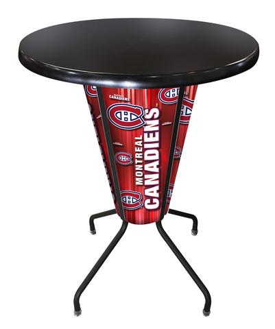 L218B42MonCanOD36RBlk Lighted Montreal Canadiens Pub Table