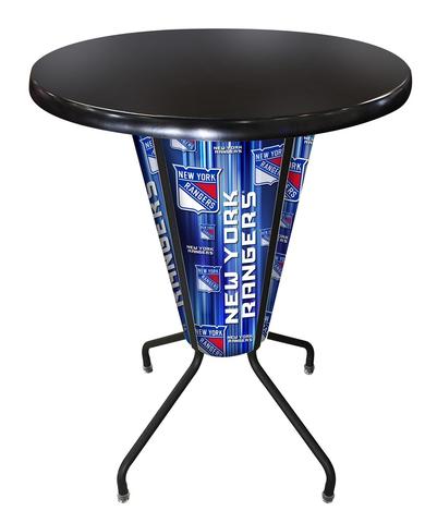 L218B42NYRangOD36RBlk Lighted New York Rangers Pub Table