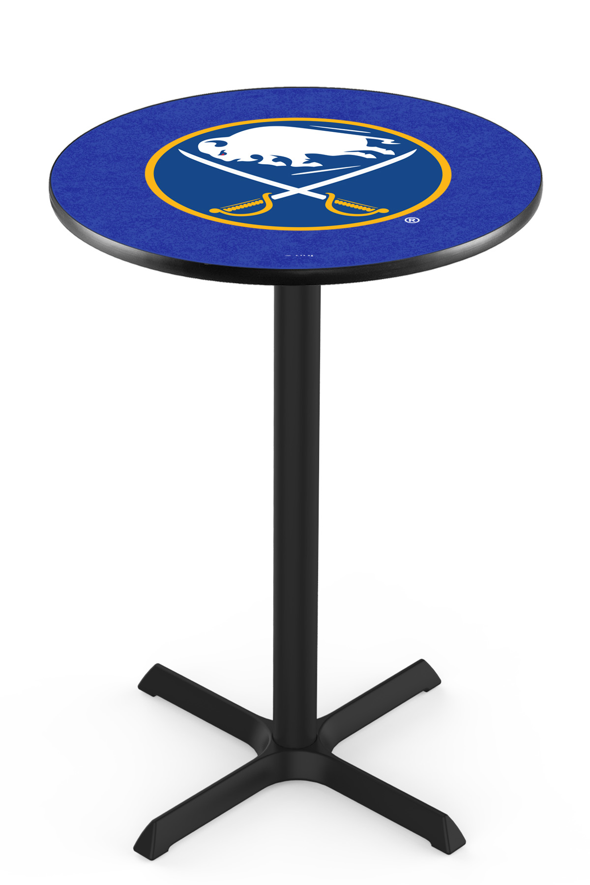 L211 Buffalo Sabres 36" Tall - 36" Top Pub Table with Black Wrinkle Finish