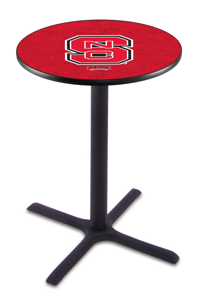 L211 North Carolina State University 36" Tall - 36" Top Pub Table with Black Wrinkle Finish