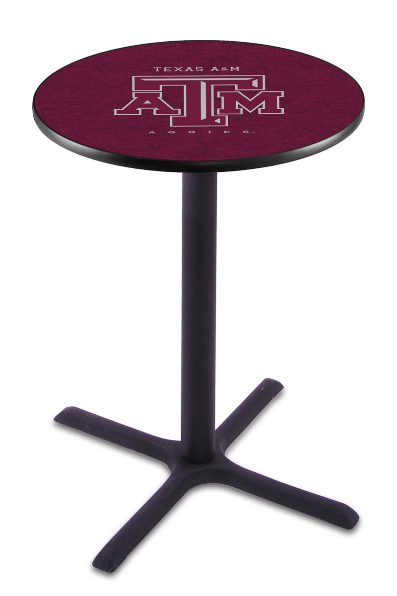 L211 Texas A&M 36" Tall - 36" Top Pub Table with Black Wrinkle Finish