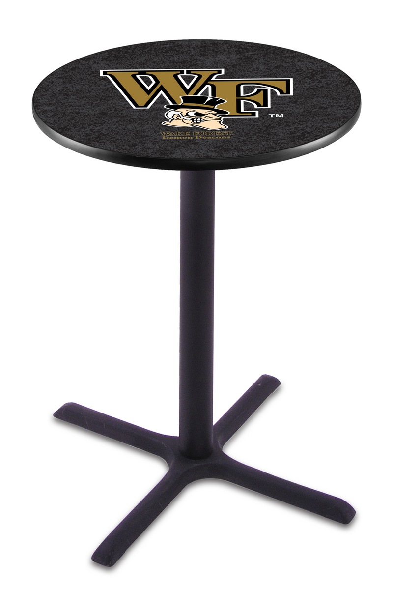 L211 Wake Forest University 36" Tall - 36" Top Pub Table with Black Wrinkle Finish