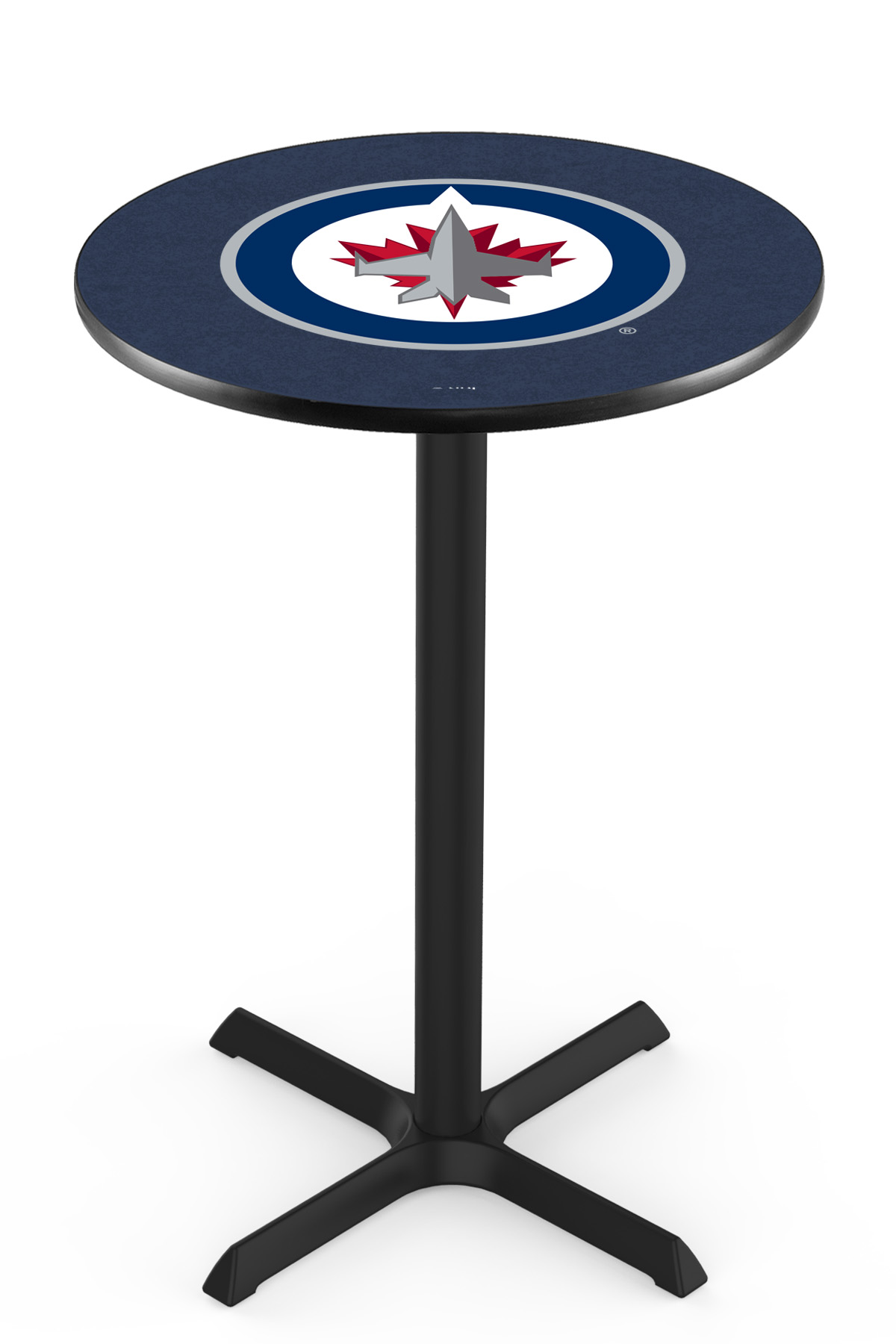 L211 Winnipeg Jets 36" Tall - 36" Top Pub Table with Black Wrinkle Finish