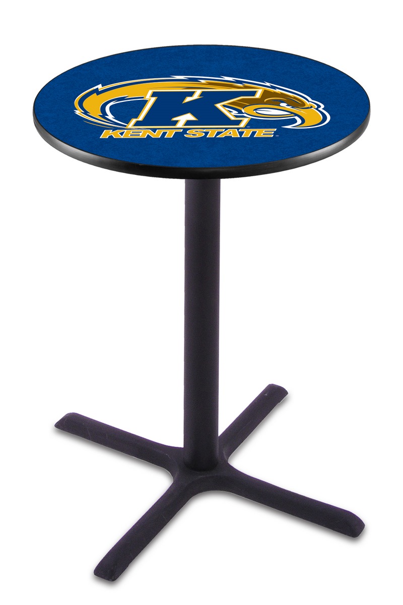 L211 Kent State University 42" Tall - 36" Top Pub Table with Black Wrinkle Finish
