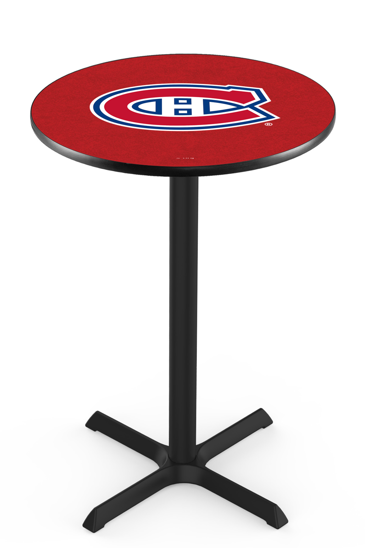 L211 Montreal Canadiens 42" Tall - 36" Top Pub Table with Black Wrinkle Finish