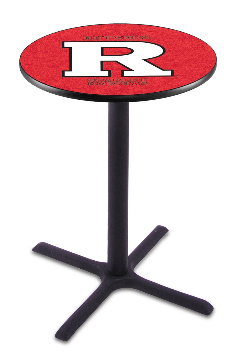 L211 Rutgers 42" Tall - 36" Top Pub Table with Black Wrinkle Finish
