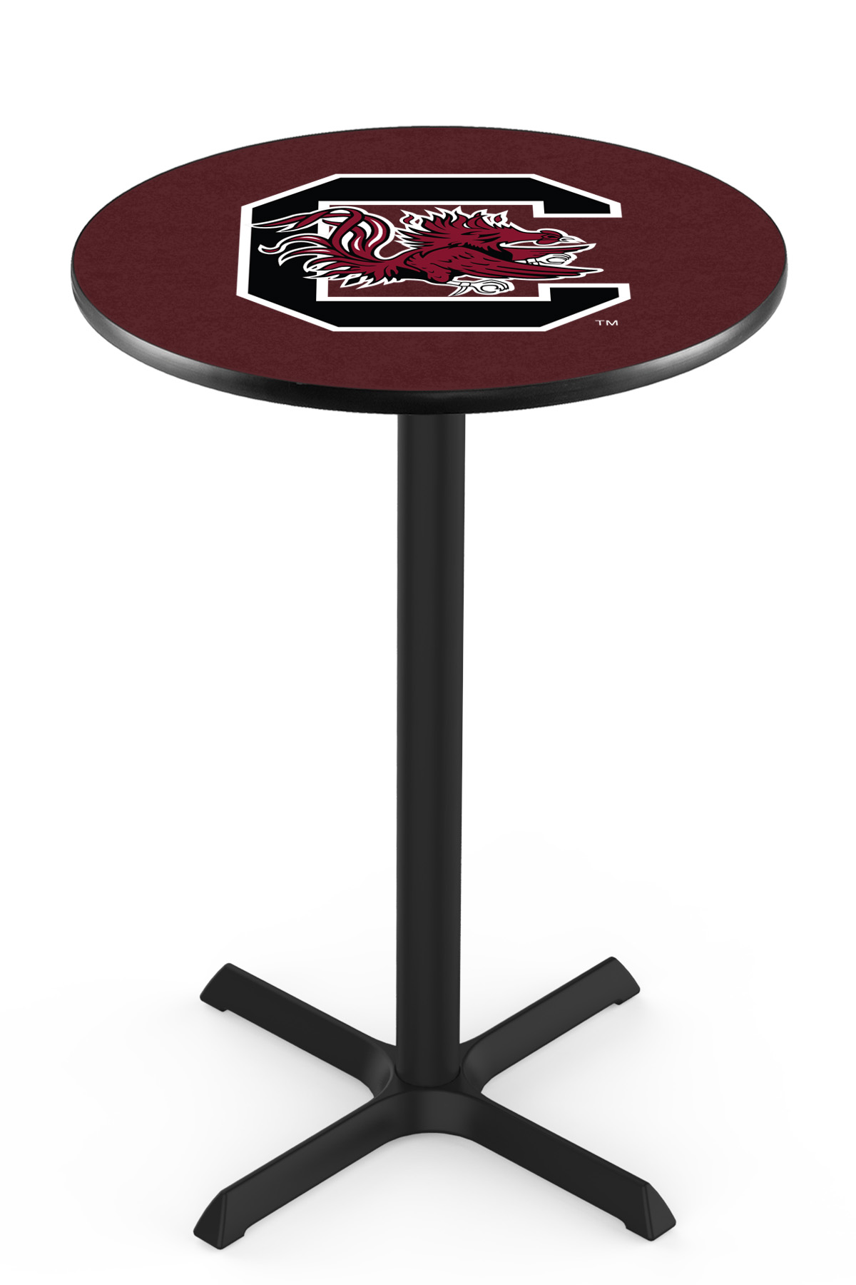 L211 University of South Carolina 42" Tall - 36" Top Pub Table with Black Wrinkle Finish