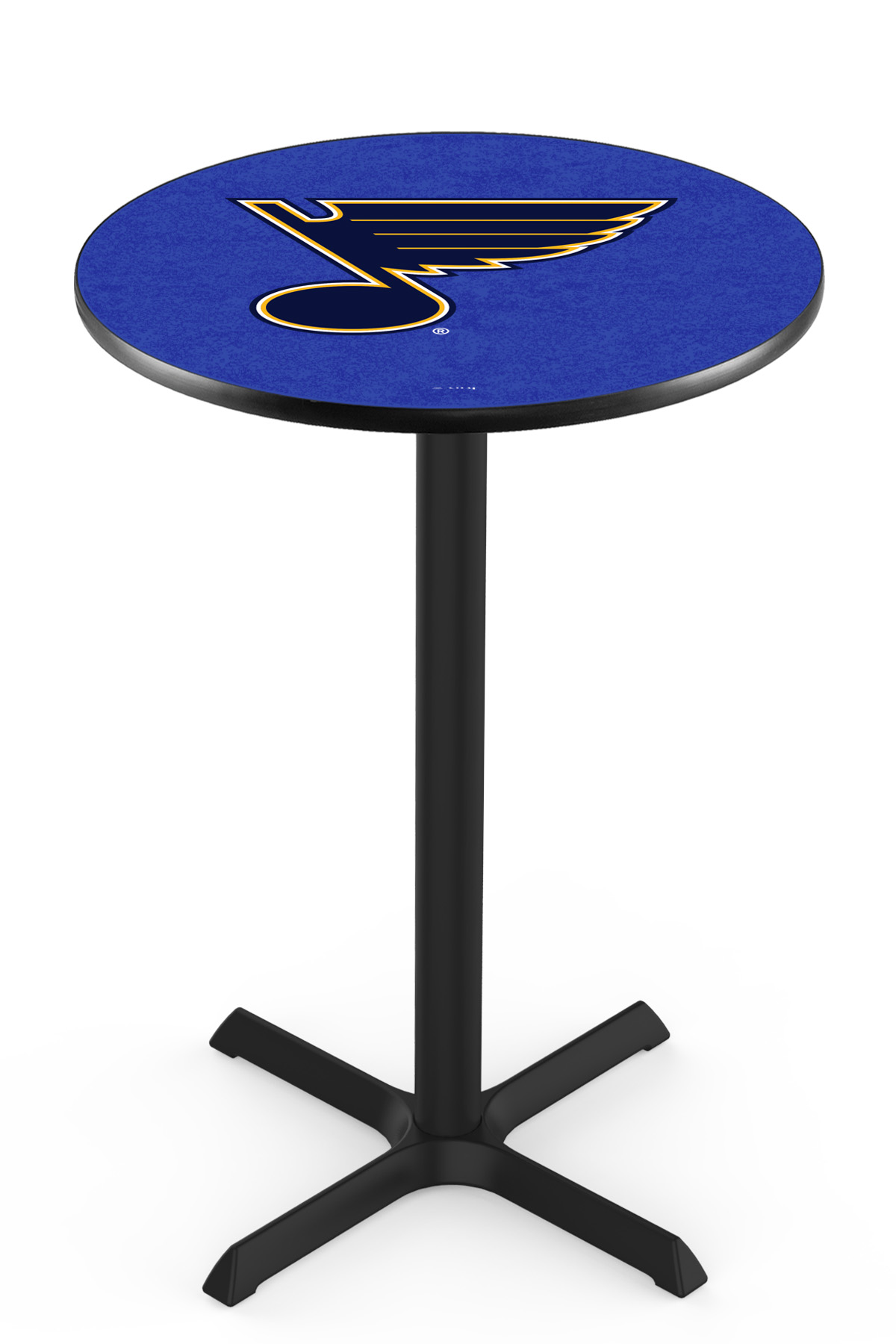 L211 St Louis Blues 42" Tall - 36" Top Pub Table with Black Wrinkle Finish