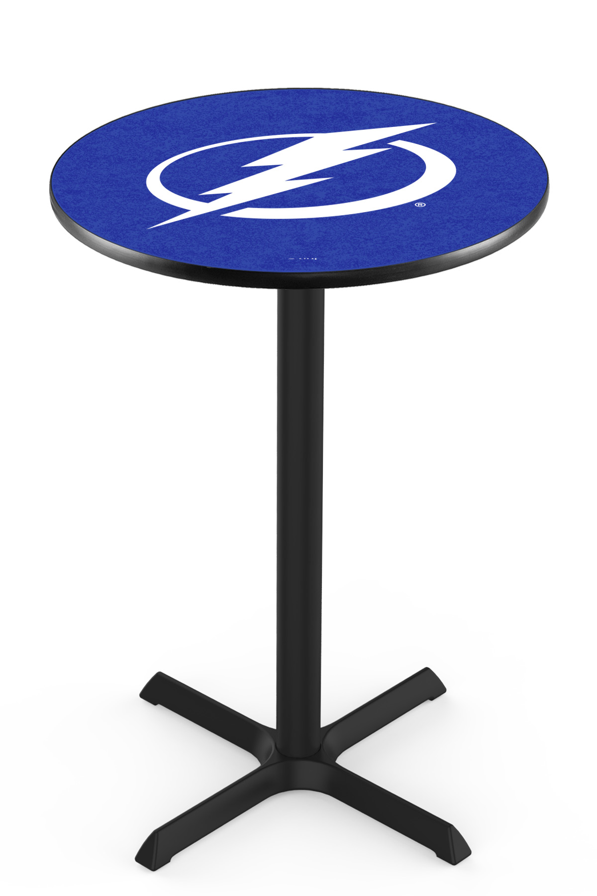 L211 Tampa Bay Lightning 42" Tall - 36" Top Pub Table with Black Wrinkle Finish