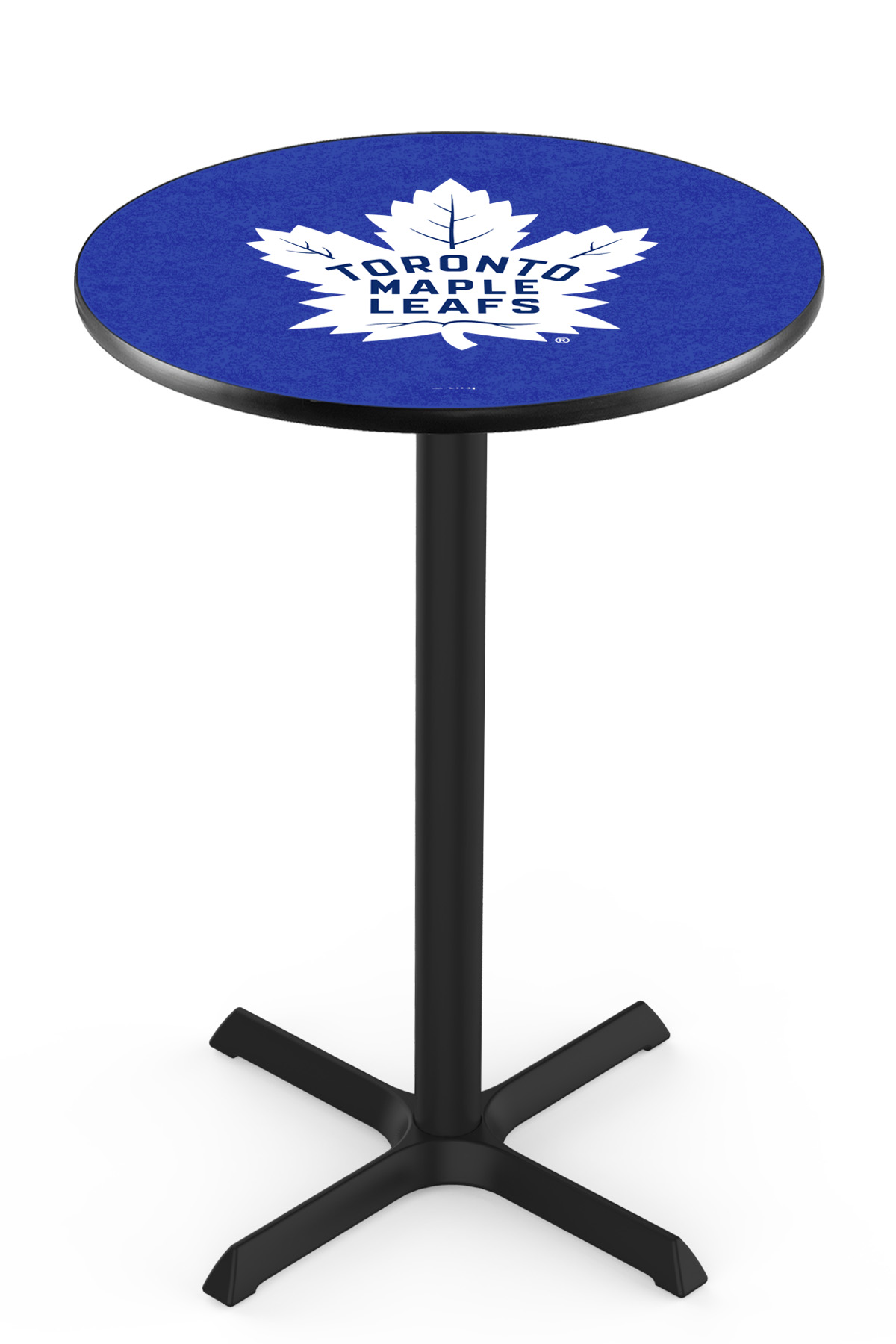L211 Toronto Maple Leafs 42" Tall - 36" Top Pub Table with Black Wrinkle Finish