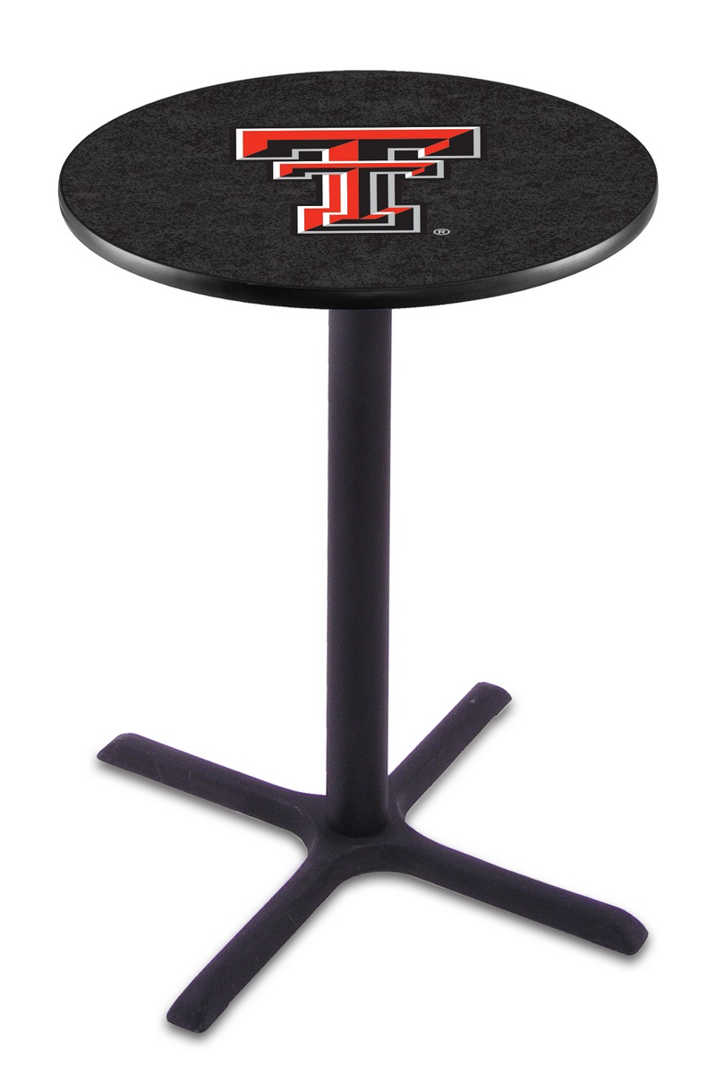 L211 Texas Tech University 42" Tall - 36" Top Pub Table with Black Wrinkle Finish