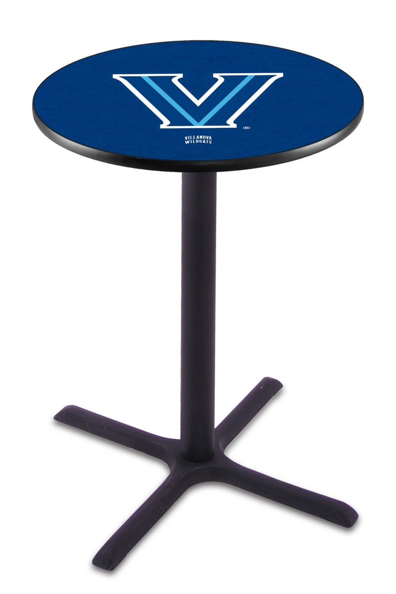 L211 Villanova University 42" Tall - 36" Top Pub Table with Black Wrinkle Finish