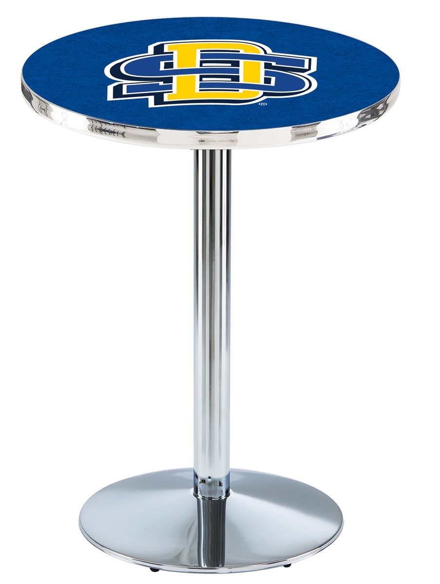 L214 South Dakota State University 42" Tall - 30" Top Pub Table with Chrome Finish