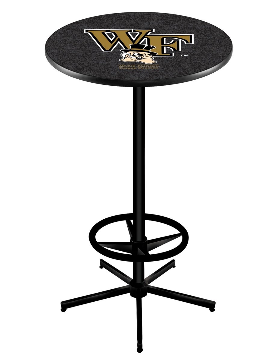 L216 Wake Forest University 42" Tall - 30" Top Pub Table with Black Wrinkle Finish