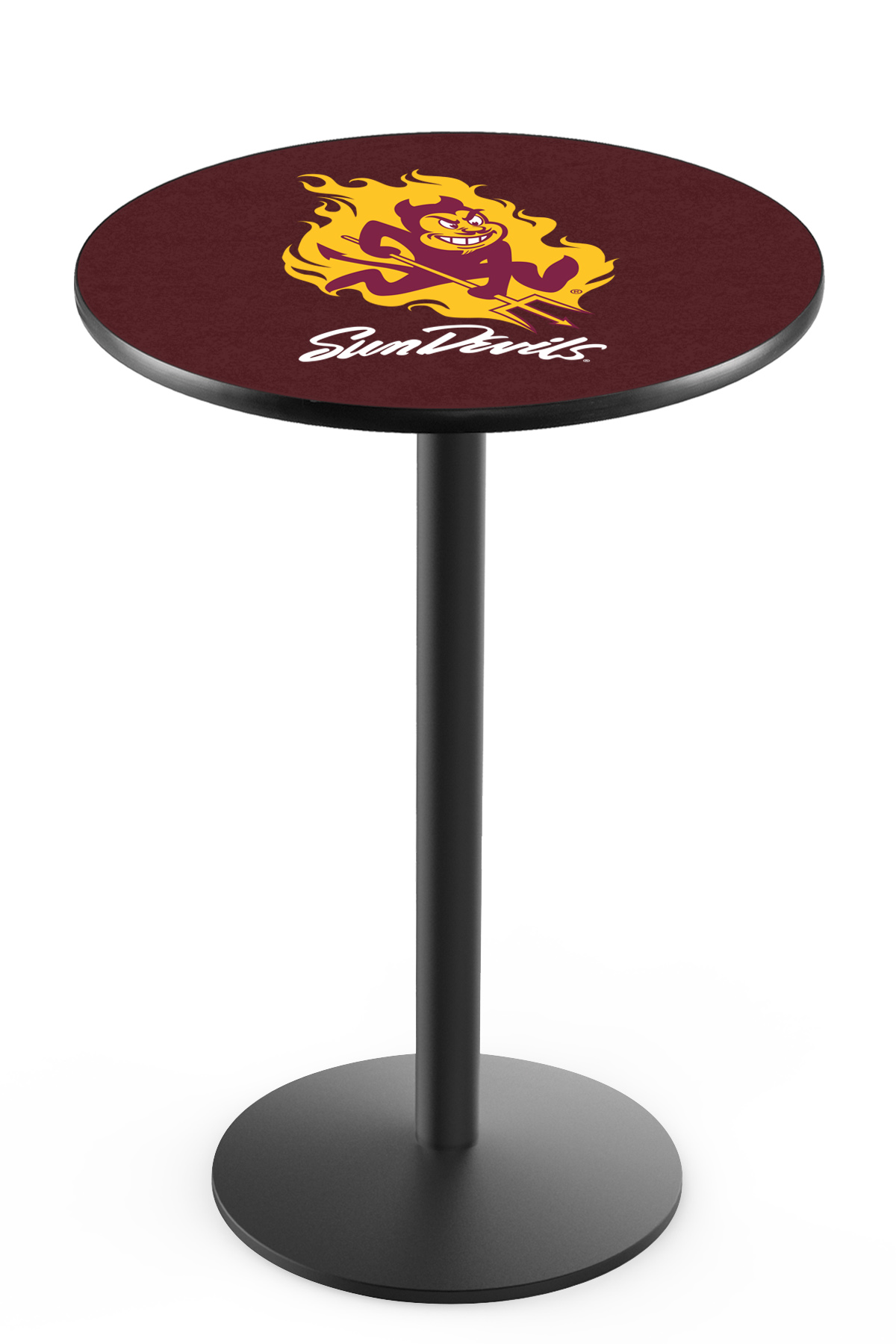 L214 Arizona State University (Sparky) 36" Tall - 36" Top Pub Table with Black Wrinkle Finish