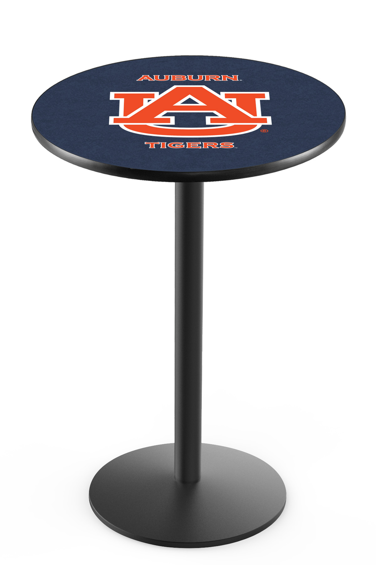 L214 Auburn University 36" Tall - 36" Top Pub Table with Black Wrinkle Finish