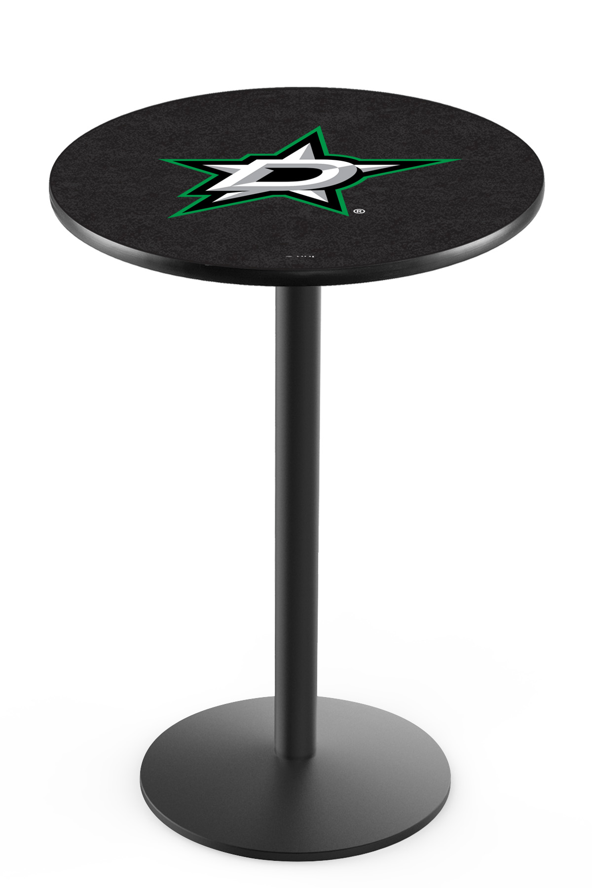 L214 Dallas Stars 36" Tall - 36" Top Pub Table with Black Wrinkle Finish