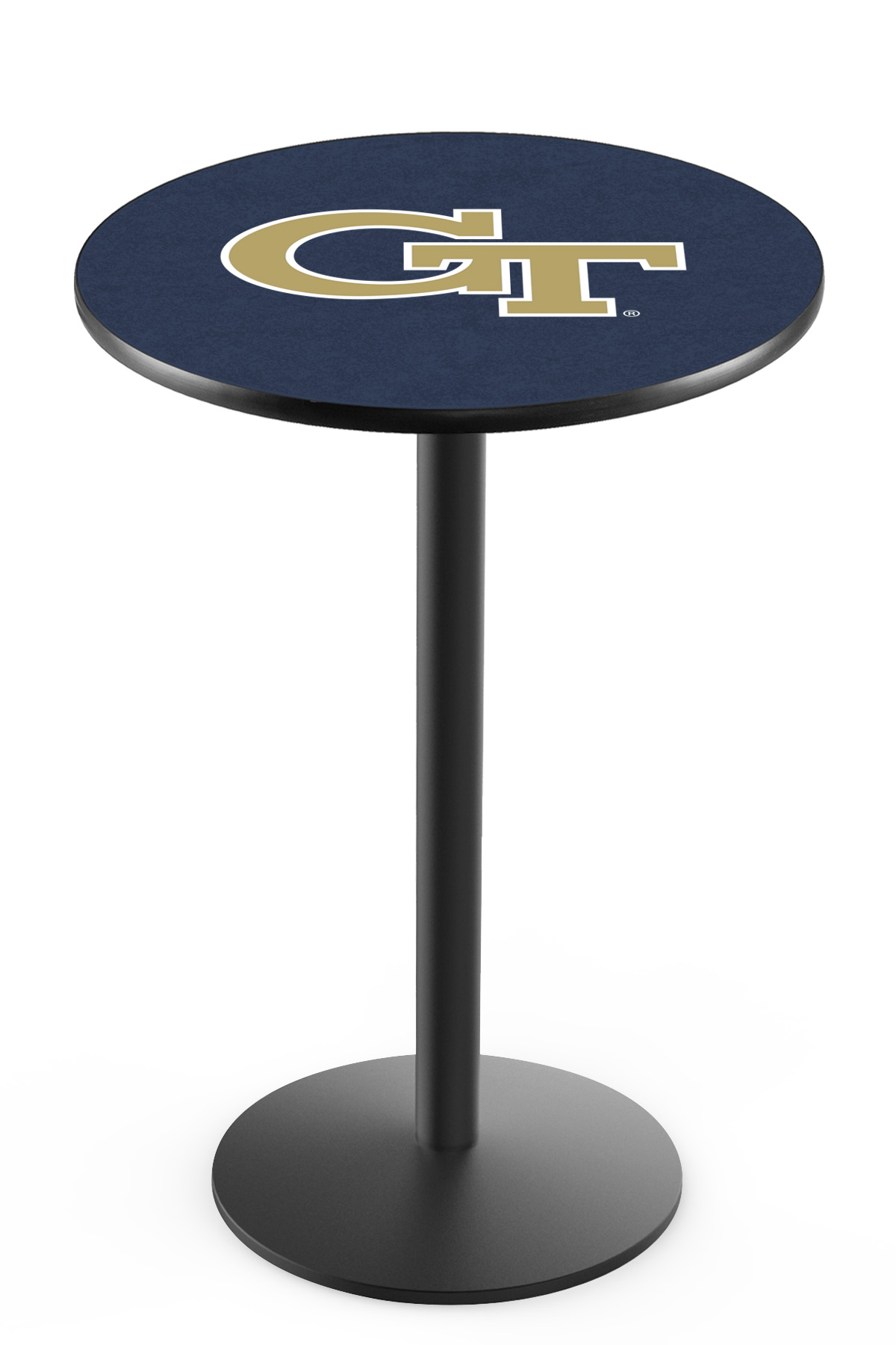 L214 Georgia Tech 36" Tall - 36" Top Pub Table with Black Wrinkle Finish