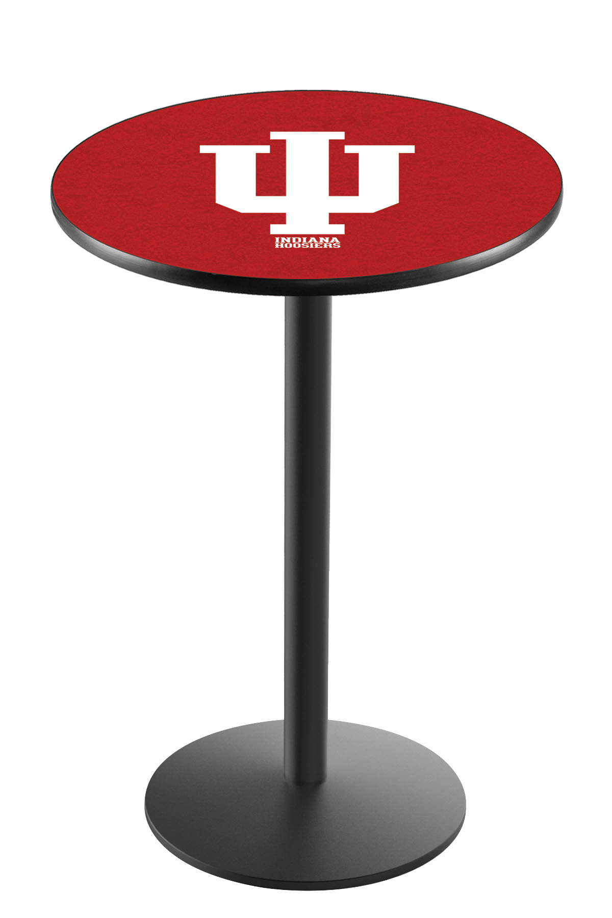 L214 Indiana University 36" Tall - 36" Top Pub Table with Black Wrinkle Finish