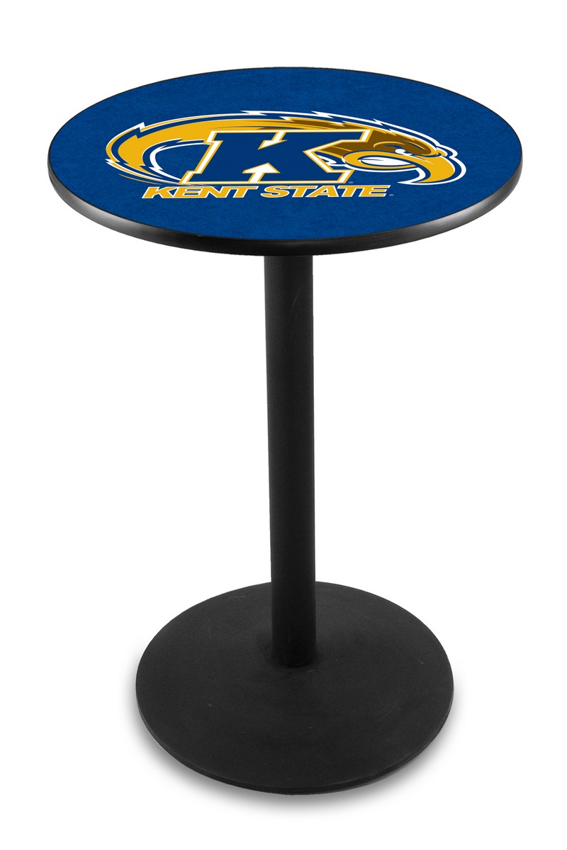 L214 Kent State University 36" Tall - 36" Top Pub Table with Black Wrinkle Finish