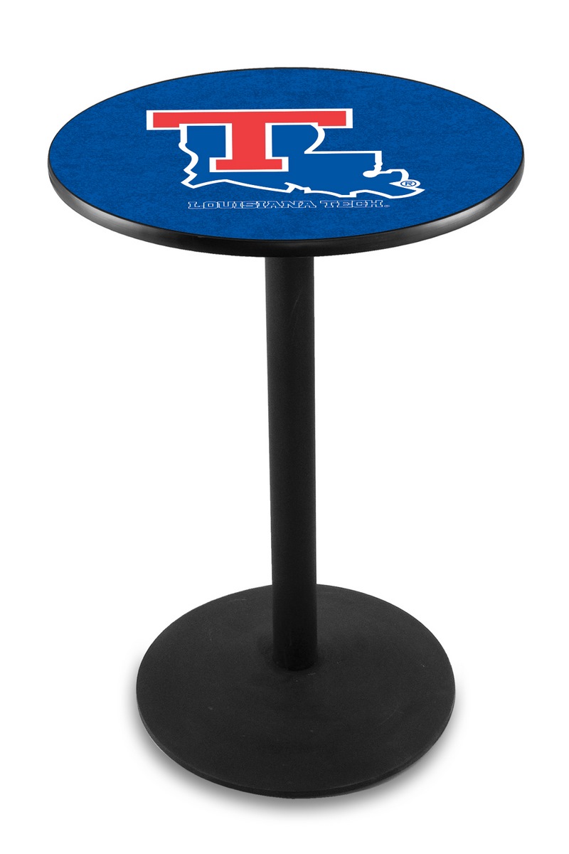 L214 Louisiana Tech University 36" Tall - 36" Top Pub Table with Black Wrinkle Finish