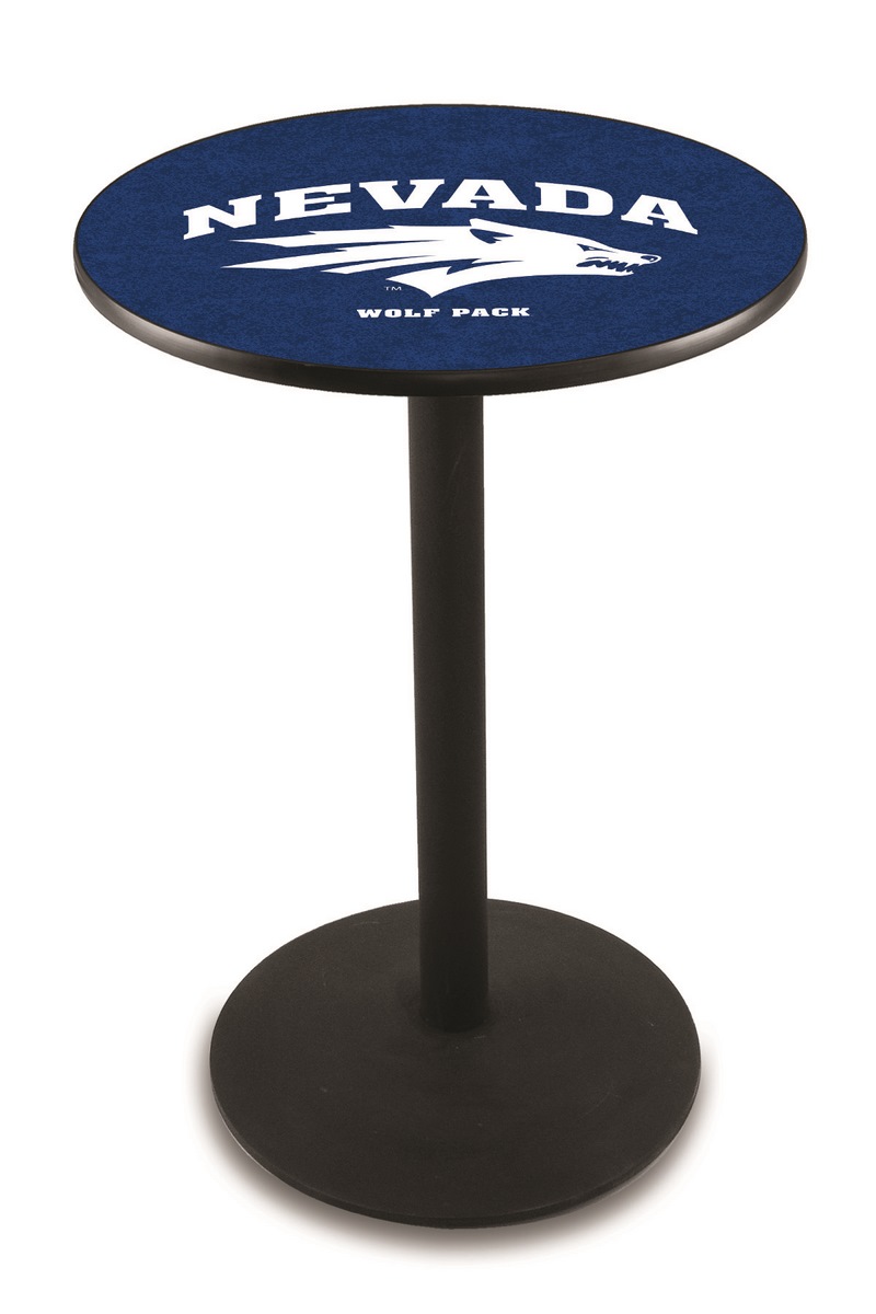 L214 University of Nevada 36" Tall - 36" Top Pub Table with Black Wrinkle Finish