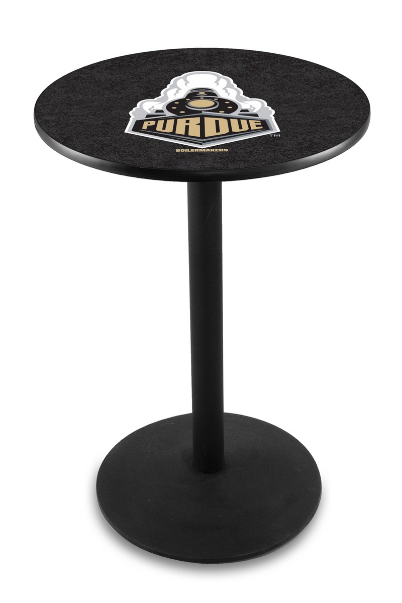 L214 Purdue 36" Tall - 36" Top Pub Table with Black Wrinkle Finish