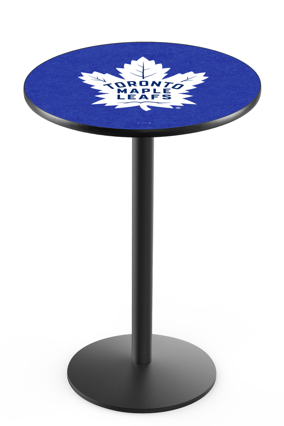 L214 Toronto Maple Leafs 36" Tall - 36" Top Pub Table with Black Wrinkle Finish